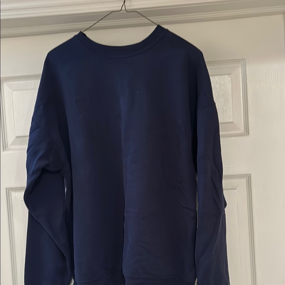 Hanes Blue Crewneck Sweater Classic Knit